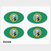 vlag van de staat Washington Ovale Sticker (Vel)