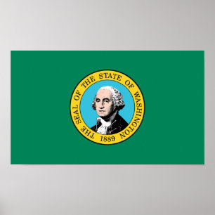 Vlag van de staat Washington Poster