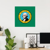 Vlag van de staat Washington Poster (Thuiskantoor)