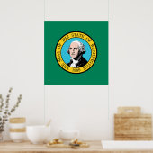 Vlag van de staat Washington Poster (Keuken)