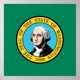 Vlag van de staat Washington Poster