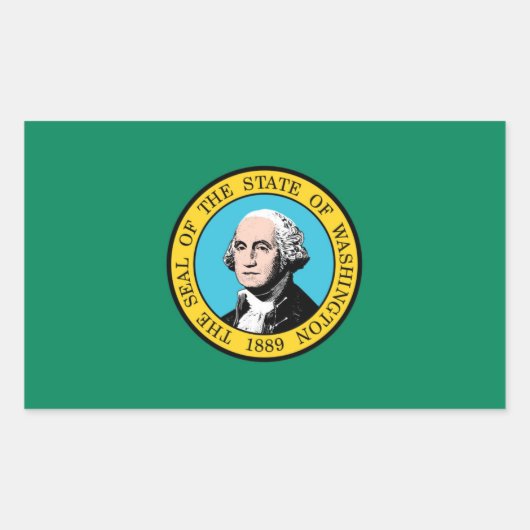 vlag van de staat Washington Rechthoekige Sticker (Voorkant)