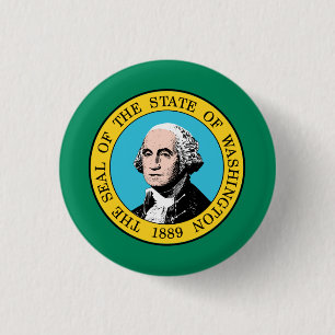 Vlag van de staat Washington Ronde Button 3,2 Cm