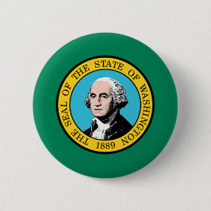 Vlag van de staat Washington Ronde Button 5,7 Cm