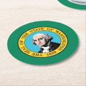 vlag van de staat Washington Ronde Kartonnen Onderzetter (Gebogen)