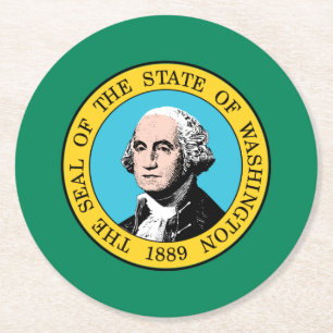 vlag van de staat Washington Ronde Kartonnen Onderzetter