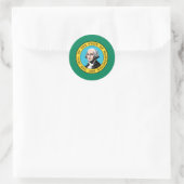 vlag van de staat Washington Ronde Sticker (Tas)