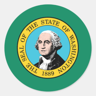 Vlag van de staat Washington Ronde Sticker