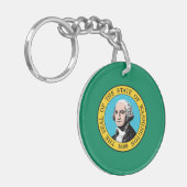 vlag van de staat Washington Sleutelhanger (Voorkant Links)