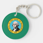 vlag van de staat Washington Sleutelhanger (Achterkant)
