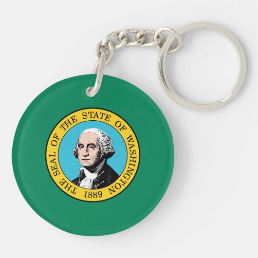 vlag van de staat Washington Sleutelhanger (Achterkant)