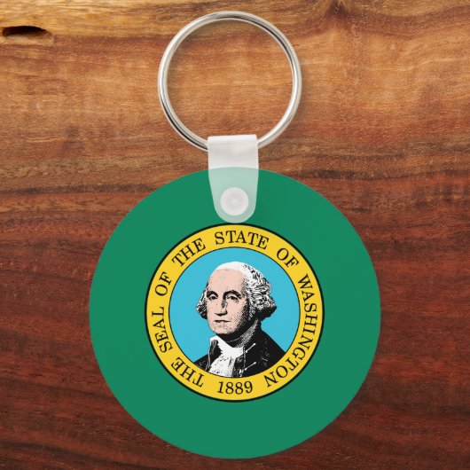 vlag van de staat Washington Sleutelhanger (Achterkant)