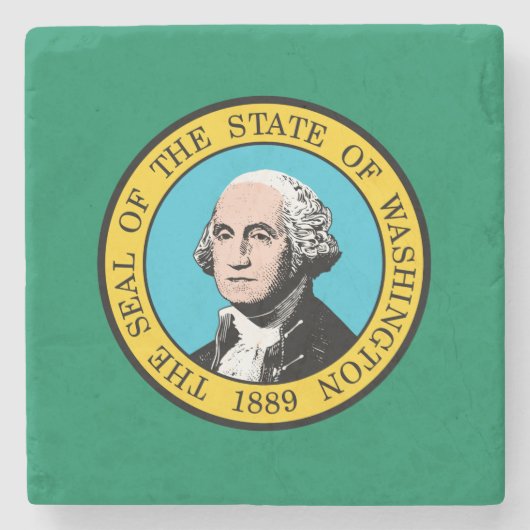 vlag van de staat Washington Stenen Onderzetter (Voorkant)