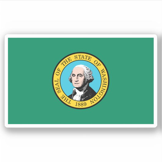 Vlag van de staat Washington Sticker (Voorkant)