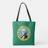 vlag van de staat Washington Tote Bag (Achterkant)