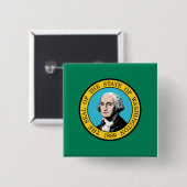 vlag van de staat Washington Vierkante Button 5,1 Cm (Voorkant /achterkant)