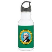 vlag van de staat Washington Waterfles (Voorkant)