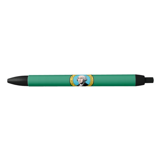 vlag van de staat Washington Zwarte Inkt Pen (Voorkant)