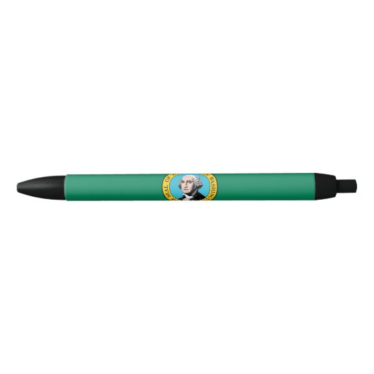 Vlag van de staat Washington Zwarte Inkt Pen (Voorkant)