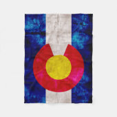  vlag van de staat Weathered Colorado Fleece Deken (Voorkant)