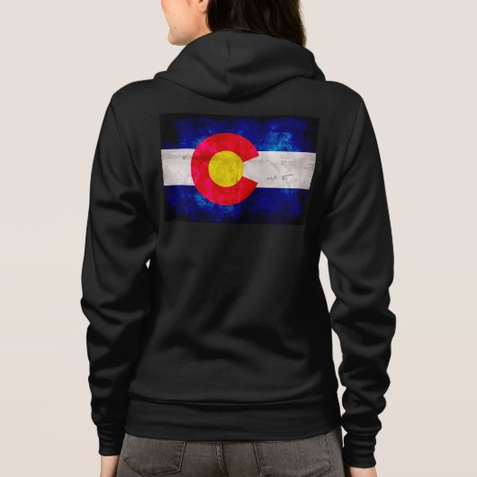  vlag van de staat Weathered Colorado Hoodie (Achterkant)