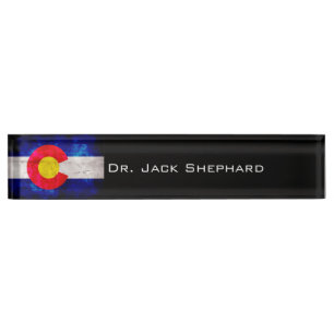 vlag van de staat Weathered Colorado Naambordje