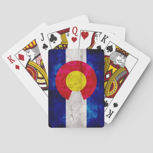 vlag van de staat Weathered Colorado Pokerkaarten (Achterkant)