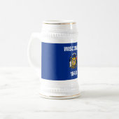 Vlag van de staat Wisconsin Bierpul (Voorkant links)