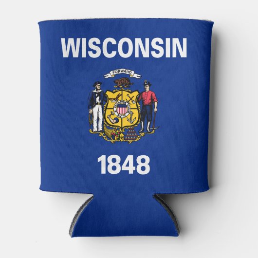 Vlag van de staat Wisconsin Blikjeskoeler (Voorkant)