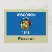 Vlag van de staat Wisconsin Briefkaart (Voorkant)