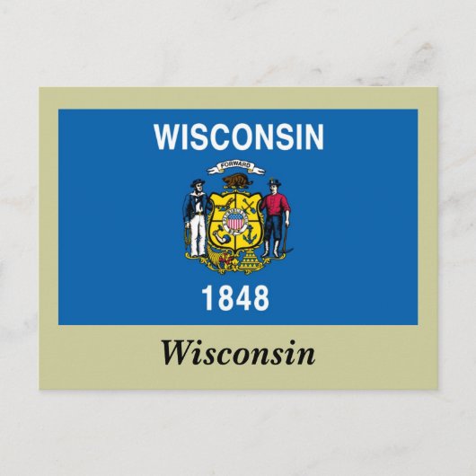 Vlag van de staat Wisconsin Briefkaart (Voorkant)