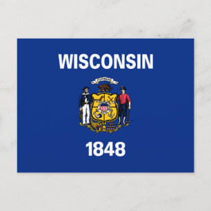 Vlag van de staat Wisconsin Briefkaart