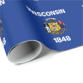 Vlag van de staat Wisconsin Cadeaupapier (Rol Hoek)