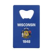 Vlag van de staat Wisconsin Creditkaart Flessenopener (Achterkant)