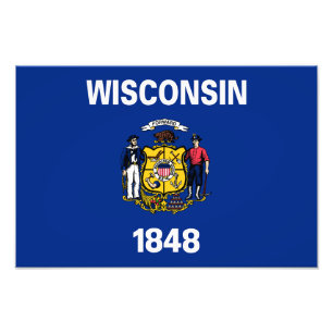 Vlag van de staat Wisconsin Foto Afdruk