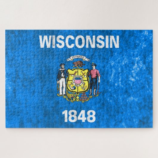 Vlag van de staat Wisconsin Legpuzzel (Horizontaal)