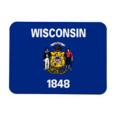 Vlag van de staat Wisconsin Magneet (Horizontaal)