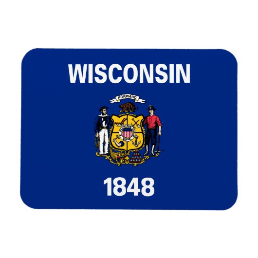 Vlag van de staat Wisconsin Magneet (Horizontaal)