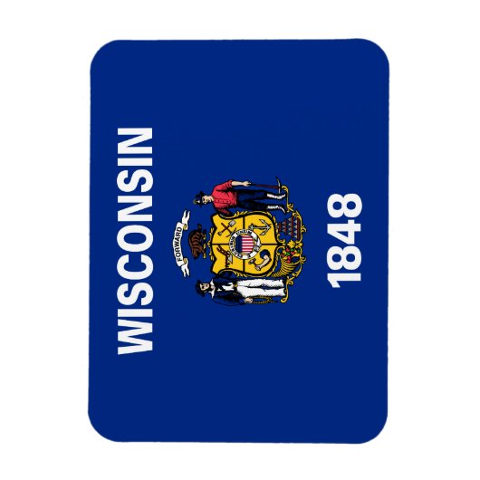 Vlag van de staat Wisconsin Magneet (Verticaal)