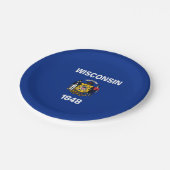 Vlag van de staat Wisconsin Papieren Bordje (Gekanteld)