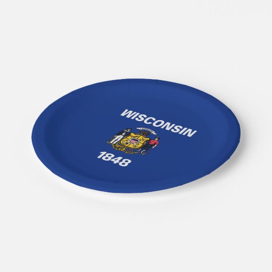 Vlag van de staat Wisconsin Papieren Bordje (Gekanteld)