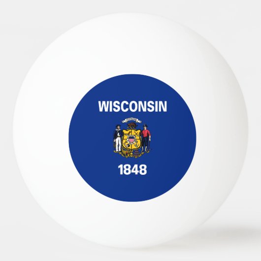 Vlag van de staat Wisconsin Pingpongbal (Achterkant)