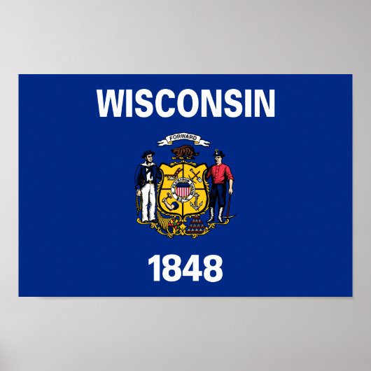 Vlag van de staat Wisconsin Poster (Voorkant)