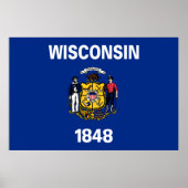vlag van de staat Wisconsin Poster (Voorkant)