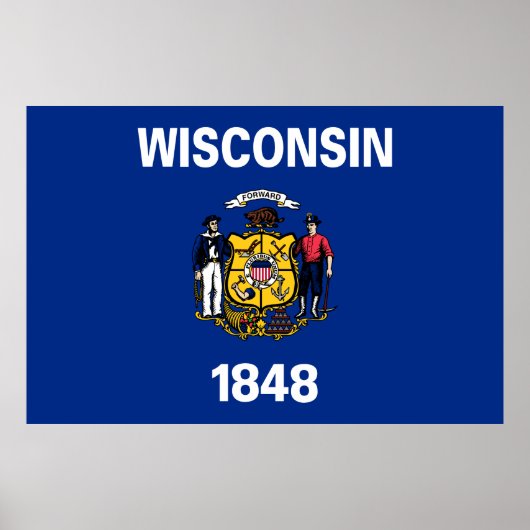 vlag van de staat Wisconsin Poster (Voorkant)