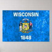 Vlag van de staat Wisconsin Poster (Voorkant)