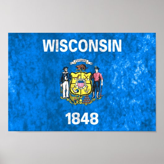 Vlag van de staat Wisconsin Poster (Voorkant)