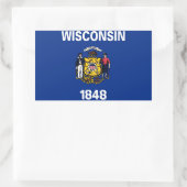 vlag van de staat Wisconsin Rechthoekige Sticker (Tas)