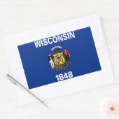 vlag van de staat Wisconsin Rechthoekige Sticker (Envelop)