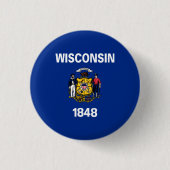 Vlag van de staat Wisconsin Ronde Button 3,2 Cm (Voorkant)